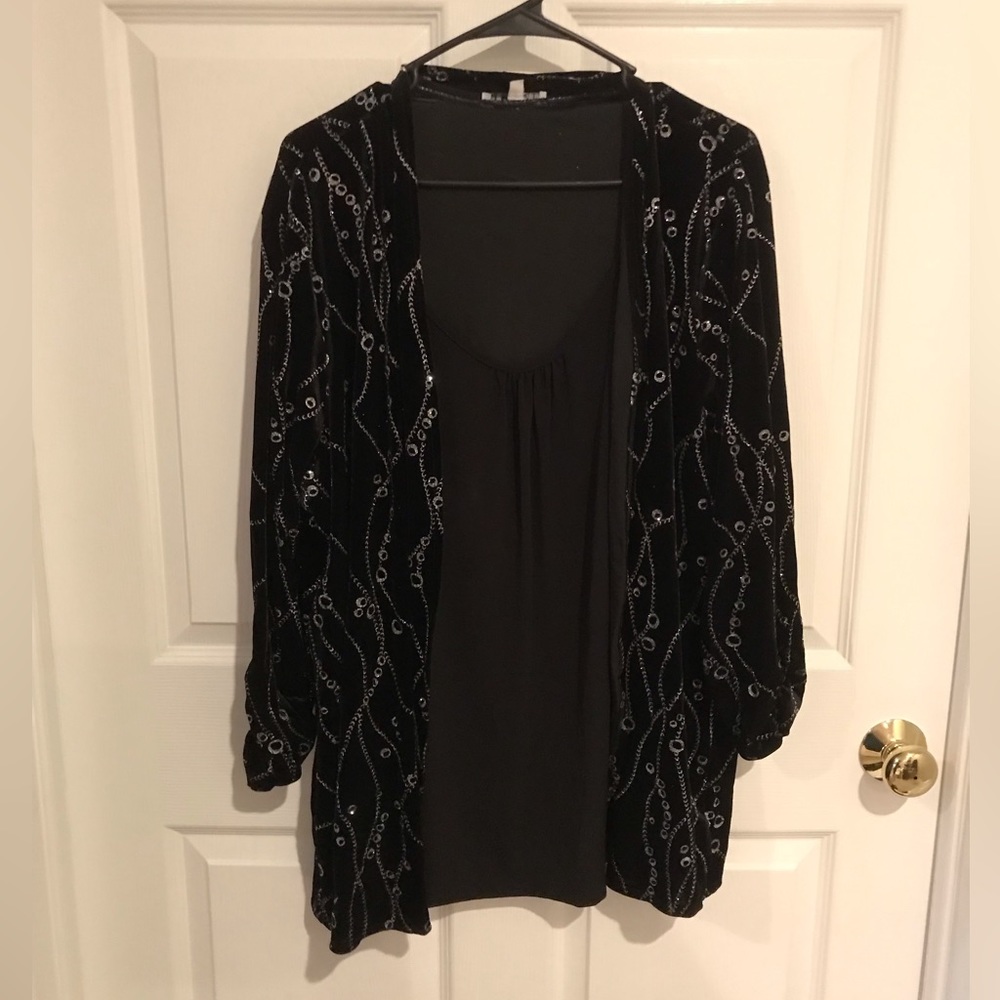 Notations Woman’s Black Dress Glitter Top Size 3X NWOT
